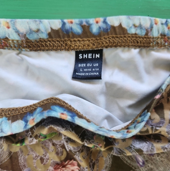 SHEIN Brown and Red Embellished Maxi Pencil Skirt Size L - Picture 2 of 3